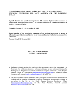 Lista de participantes - Segunda Reuni&oacute;n del Comit&eacute; de