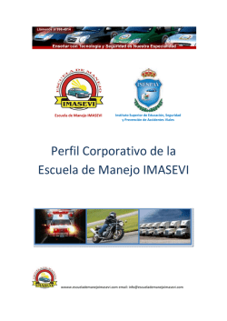 Perfil Corporativo Escuela de Manejo IMASEVI