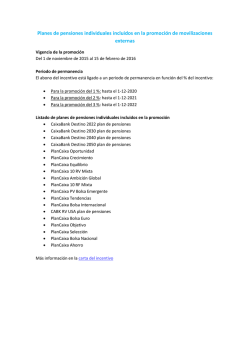 Planes de pensiones individuales incluidos en la promoci&oacute;n