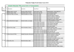 Listado tribunales TFGs curso 14.15. 1&ordf; Convocatoria