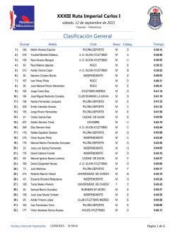 Clasificaci&oacute;n General - Atletismo Villaviciosa