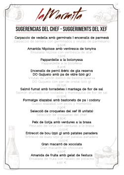 sugerencias del chef - suggeriments del xef