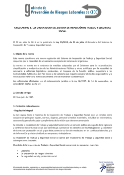 circular prl 5. ley ordenadora del sistema de inspecci&oacute;n de trabajo y
