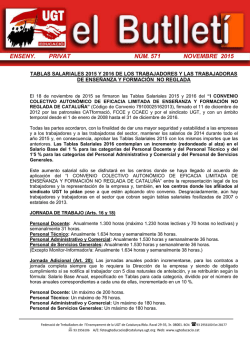 TABLAS SALARIALES 2015 Y 2016 NO REGLADA