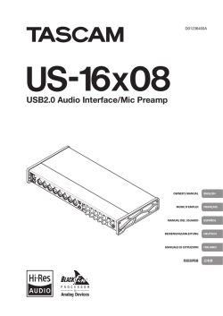 US-16x08 Owner`s Manual