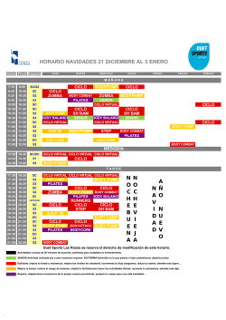 horario de actividades - Duet Sports Las Rozas