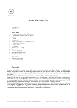 BISQUE DE LANGOSTINOS Ingredientes