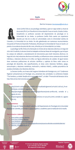 Rese&ntilde;a SONIA CARRILLO &Aacute;VILA Sonia Carrillo &Aacute;vila
