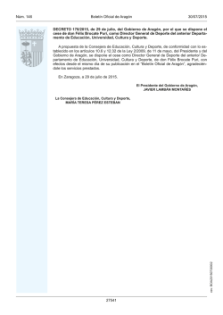 Cese de don F&eacute;lix Brocate Puri, como Director General de Deporte