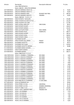 Art&iacute;culo Descripci&oacute;n Descripci&oacute;n Adicional Pr.s/iva L&iacute;nea: 048