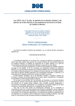 Ley 3/2014, de 21 de julio, de garant&iacute;a de la atenci&oacute;n sanitaria y del