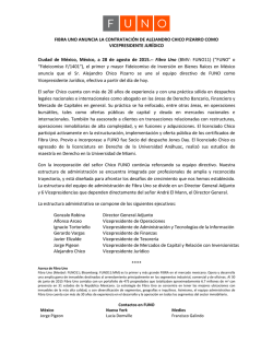 FIBRA UNO ANUNCIA LA CONTRATACI&Oacute;N DE ALEJANDRO