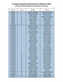 X Juegos Deportivos Nacionales de Menores 2015