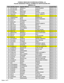 Lista de Folios en PDF - Consejo Mexicano de Medicina Interna
