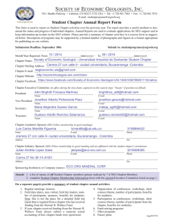 Student Chapter Annual Report Form