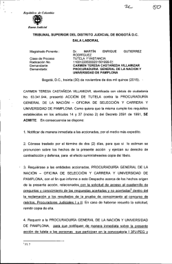 Rep&uacute;blica de Colombia Rama Judicial TRIBUNAL SUPERIOR DEL