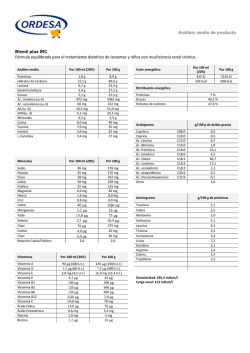 An&aacute;lisis medio de producto Blemil plus IRC F&oacute;rmula equilibrada