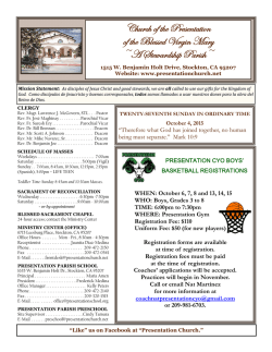 October 4, 2015 - Church of the Presentation