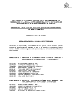 Publicaci&oacute;n del listado de aprobados del segundo ejercicio y