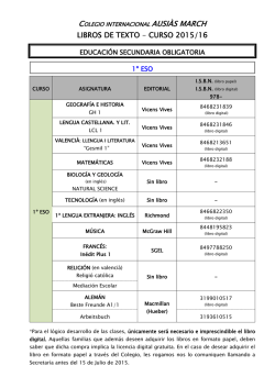 1&ordm; ESO - Colegio Internacional Ausias March