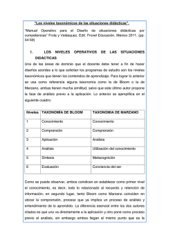 &ldquo;Los niveles taxon&oacute;micos de las situaciones did&aacute;cticas&rdquo;. &ldquo;Manual