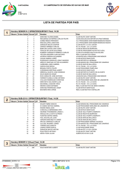 LISTA DE PARTIDA POR PA&Iacute;S