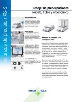 Datasheet : XS-S Precision Balances Worry