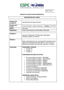 Excel Intermedio Y Tablas Din&aacute;micas - ESPE