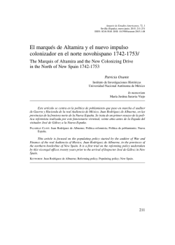 El marqu&eacute;s de Altamira y el nuevo impulso colonizador en el norte