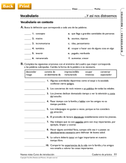 Vocabulario ...Y as&iacute; nos distraemos