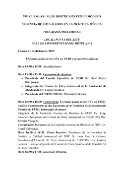 viii curso anual de bio&eacute;tica en femi ii m&oacute;dulo vigencia de los valores