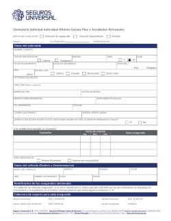 Solicitud Individual &Uacute;ltimos Gastos Plus y Accidentes Personales