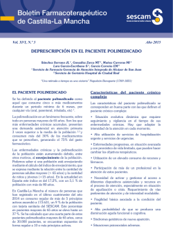 Deprescripci&oacute;n en el Paciente Polimedicado