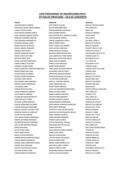 Lista provisional de inscritos