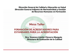 Mesa Taller - Direcci&oacute;n General de Calidad y Educaci&oacute;n en Salud
