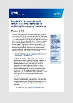 Regulaci&oacute;n de las pol&iacute;ticas de remuneraci&oacute;n y gobernanza
