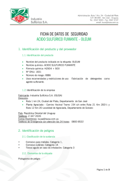 FICHA DE DATOS DE SEGURIDAD ACIDO SULF&Uacute;RICO