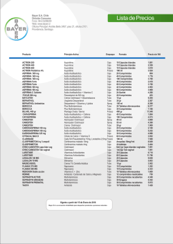 Lista de precios Consumer Care