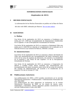 SBIF: Informaciones Esenciales