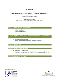 JORNADA &ldquo;SEGURIDAD BASADA EN EL COMPORTAMIENTO&rdquo;