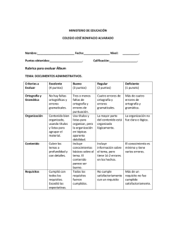 Rubrica para evaluar &Aacute;lbum