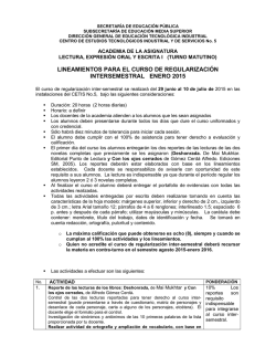 1ER SEMESTRE LINEAMIENTOS INTERSMESTRAL LEOyE I
