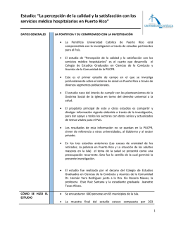 La percepci&oacute;n de la calidad y la satisfacci&oacute;n con los