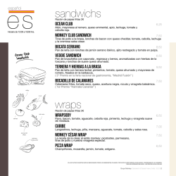 carta completa - Monkey Bar & Grill