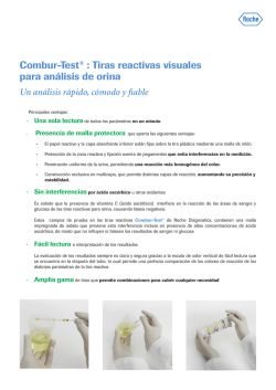 Combur-Test&reg; : Tiras reactivas visuales para an&aacute;lisis de