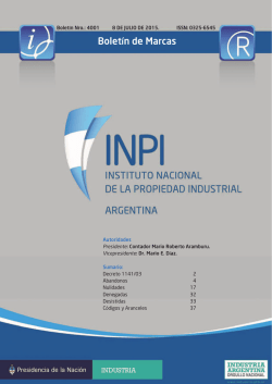Bolet&iacute;n de Marcas - Instituto Nacional de la Propiedad Industrial