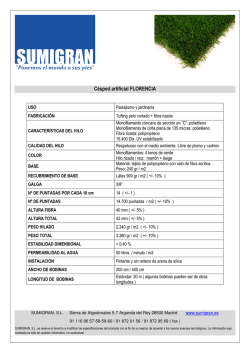 C&eacute;sped artificial - ficha t&eacute;cnica