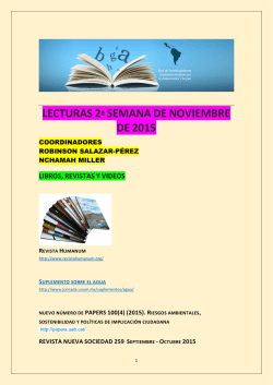 Lecturas Segunda Semana de Noviembre 2015