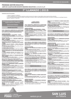 S&eacute;ptimo llamado 2015 - Agencia de Noticias San Luis (ANSL)