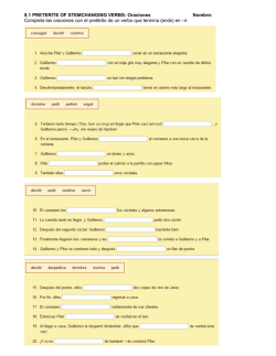 8.1 PRETERITE OF STEMCHANGING VERBS: Oraciones Nombre